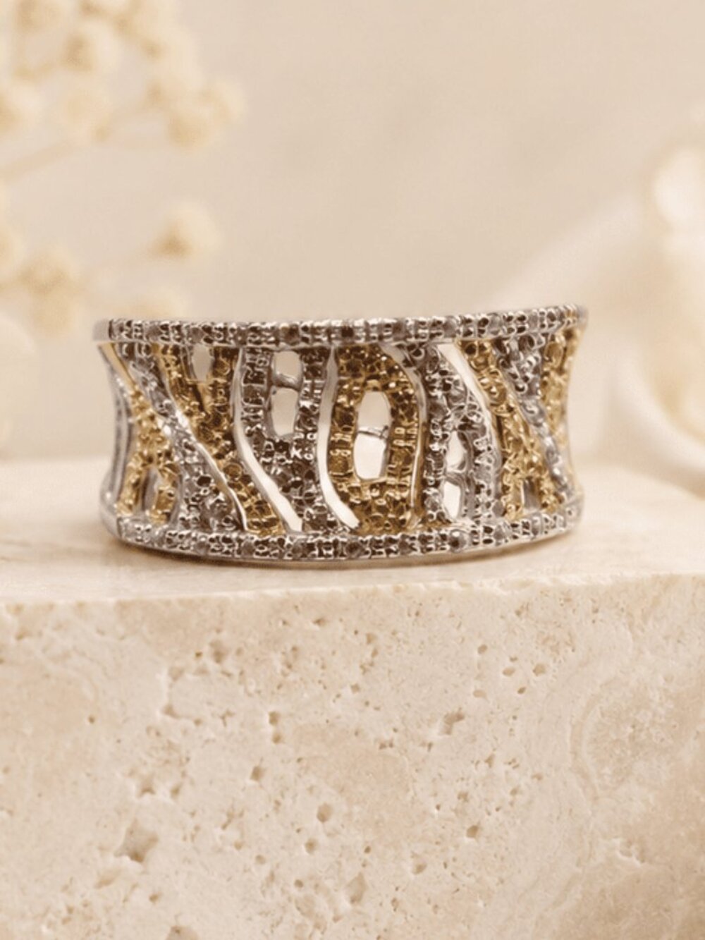 Elegant Diamond Silver Ring